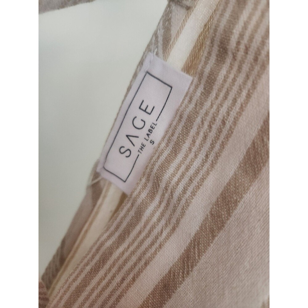 Sadie & Sage x Anthropologie Harmonize Romper Womens Size Small Beige Stripe NWT - Picture 10 of 11